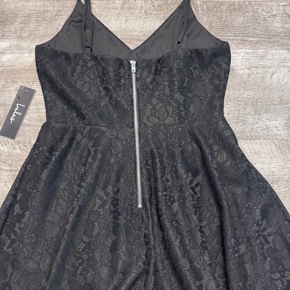 Lulu's Way with Words Black Lace Skater Dress NWT Womens Sz. S - Picture 9 of 13